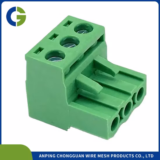 Bloco de terminais plugável fêmea de 3 pinos com passo de 7,62 mm com parafusos fixos e bloco de terminais sem parafuso
